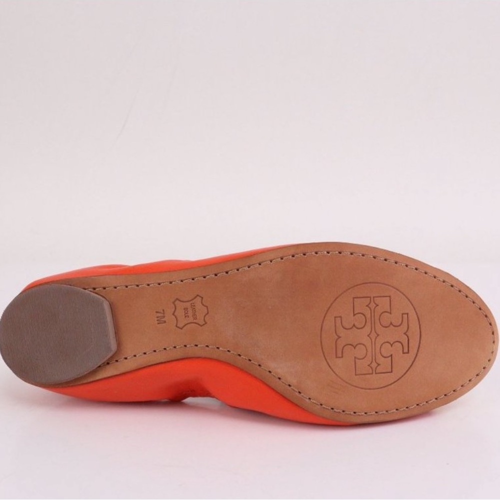 Tory Burch Orange Gold Flats - Picture 7 of 10